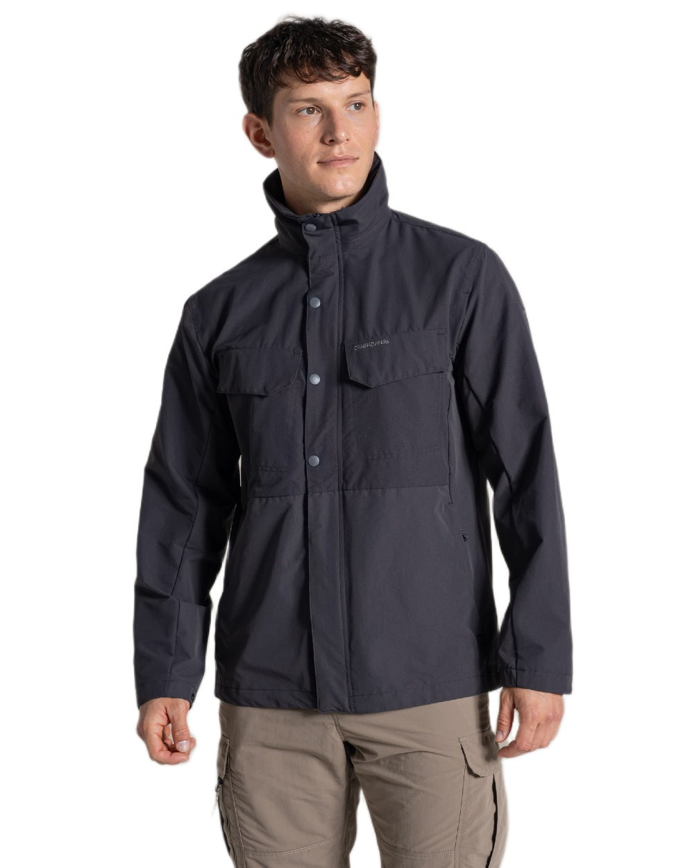 Dark Iron coloured Craghoppers Mens NosiLife Younes Jacket on white background 
