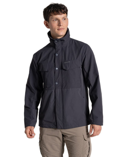 Dark Iron coloured Craghoppers Mens NosiLife Younes Jacket on white background 