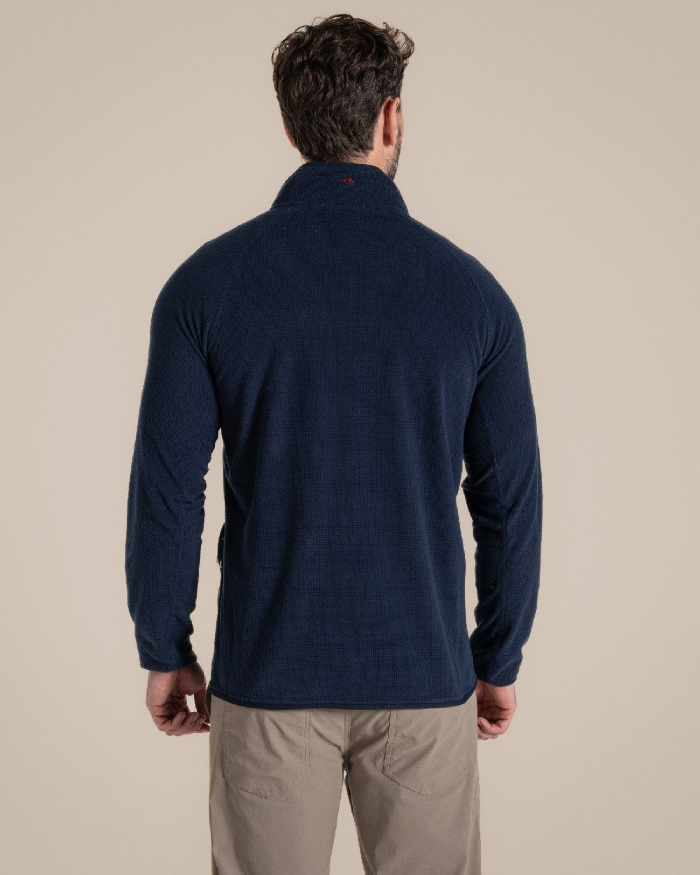 Blue Navy Coloured Craghoppers Mens Nosilife Bromsgrove Jacket on Beige Background 