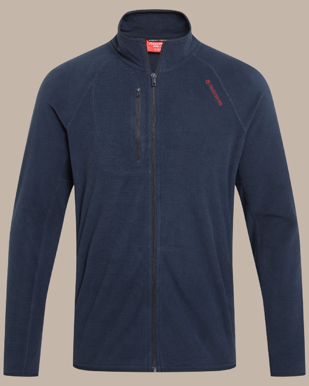 Blue Navy Coloured Craghoppers Mens Nosilife Bromsgrove Jacket on Beige Background 