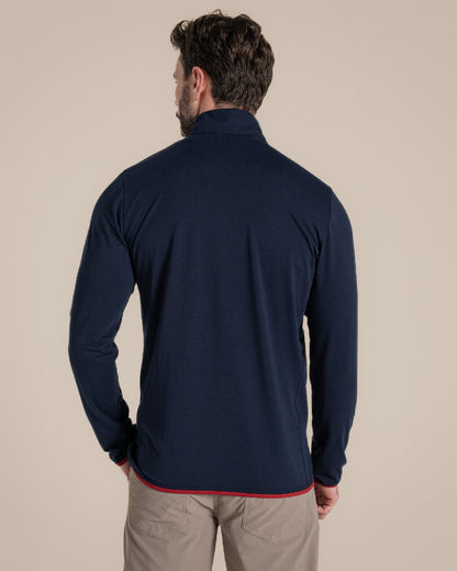 Blue Navy Coloured Craghoppers Mens Nosilife Copthorne Jacket on Beige Background 