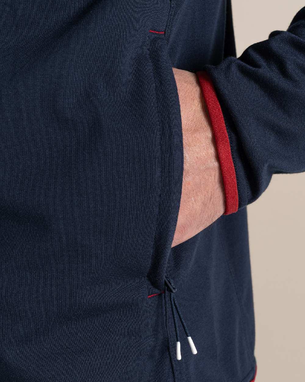 Blue Navy Coloured Craghoppers Mens Nosilife Copthorne Jacket on Beige Background 