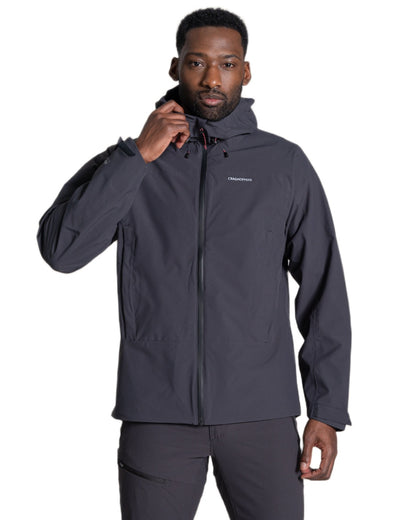 Dark Iron coloured Craghoppers Mens Ponsa Waterproof Jacket on white background 