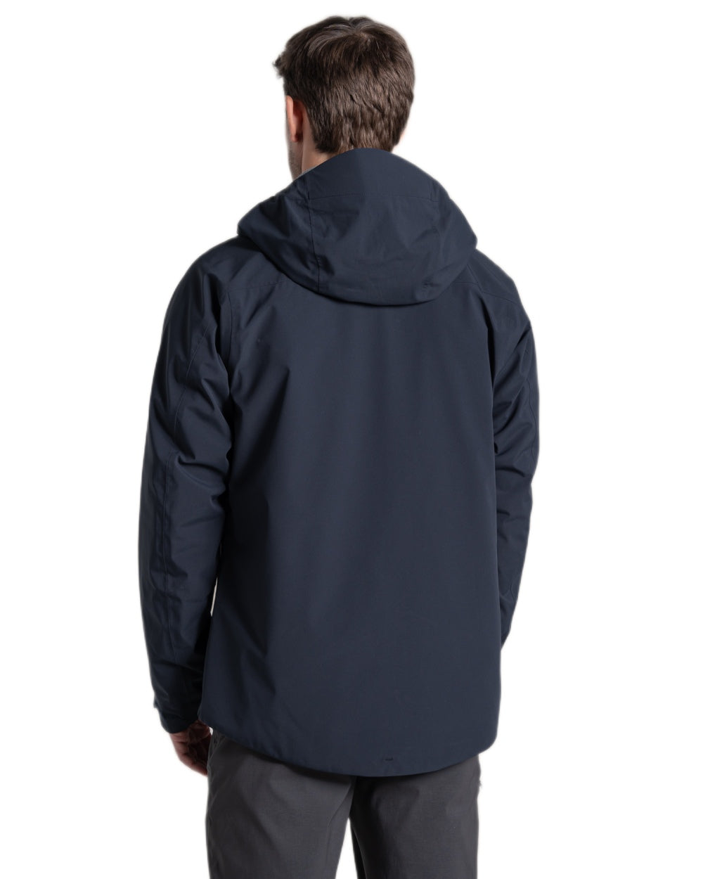 Dark Navy coloured Craghoppers Mens Ponsa Waterproof Jacket on white background 