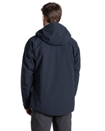 Dark Navy coloured Craghoppers Mens Ponsa Waterproof Jacket on white background 