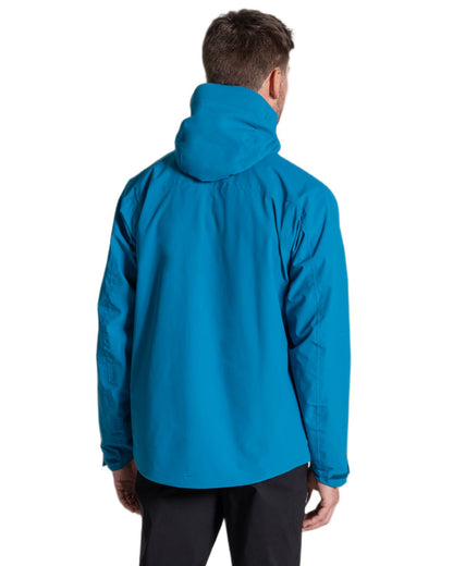 River Blue coloured Craghoppers Mens Ponsa Waterproof Jacket on white background 