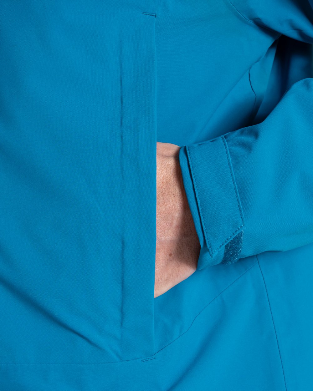 River Blue coloured Craghoppers Mens Ponsa Waterproof Jacket on white background 