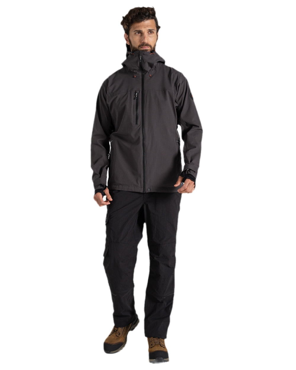 Carbon Grey Coloured Craghoppers Mens Richmond Stretch Workwear Jacket on white background 