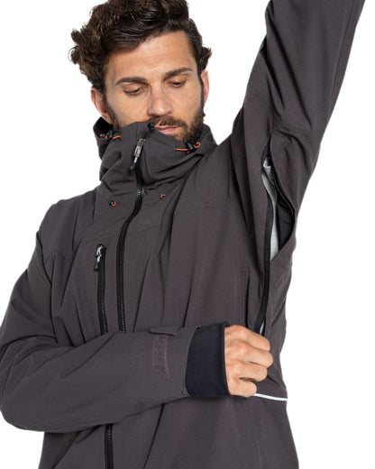 Carbon Grey Coloured Craghoppers Mens Richmond Stretch Workwear Jacket on white background 