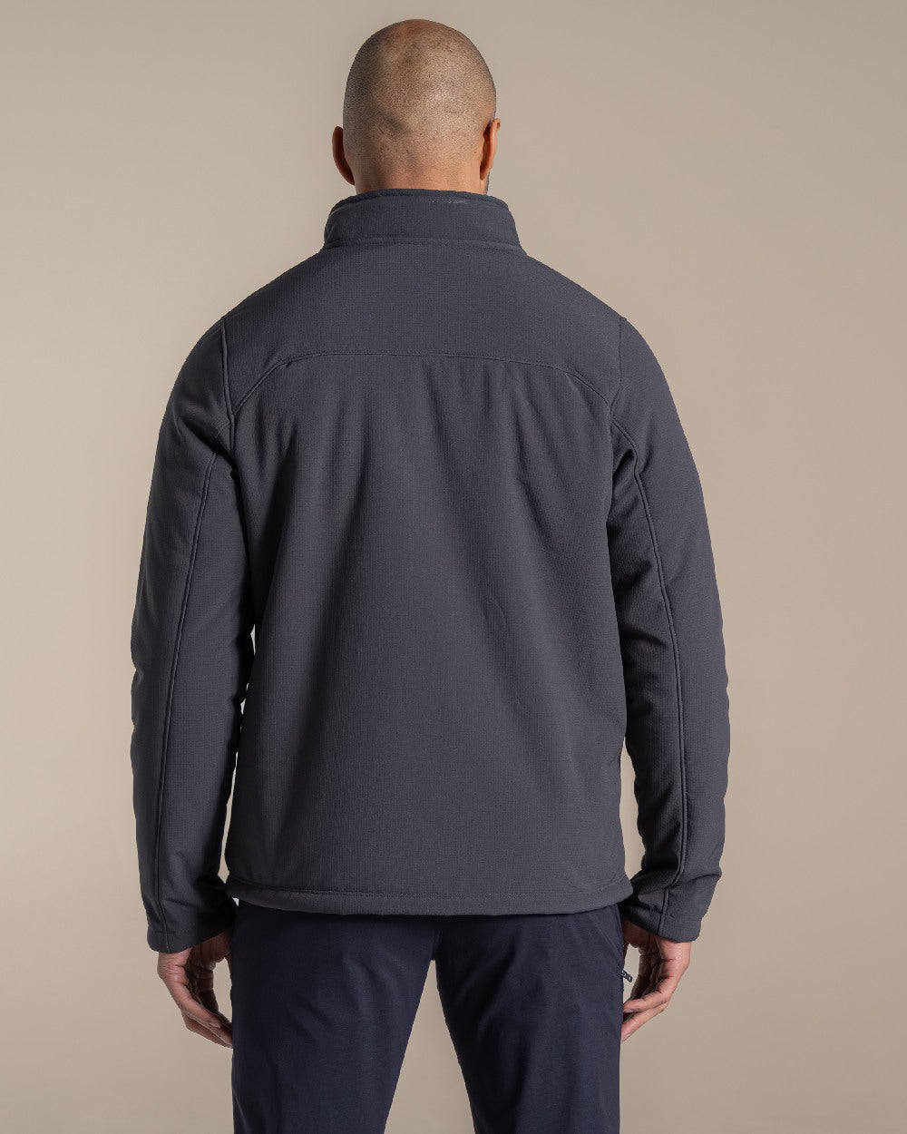 Dark Iron coloured Craghoppers Mens Selside Jacket on beige background 
