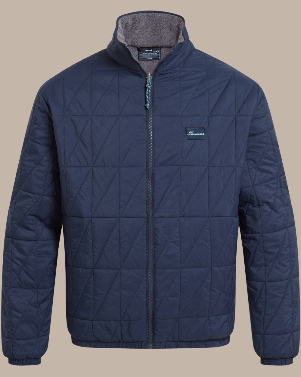 Blue Navy coloured Craghoppers Mens Stuo Jacket on beige background 