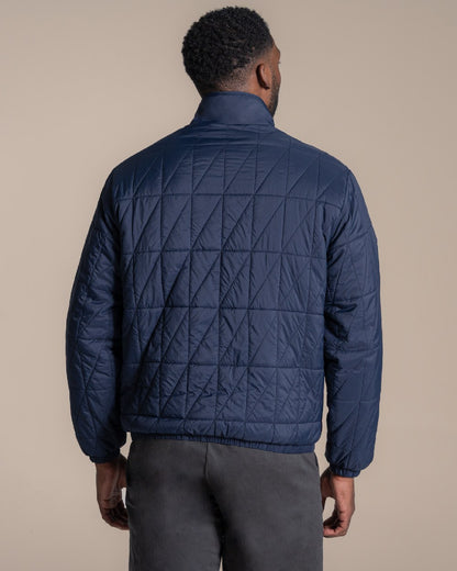 Blue Navy coloured Craghoppers Mens Stuo Jacket on beige background 