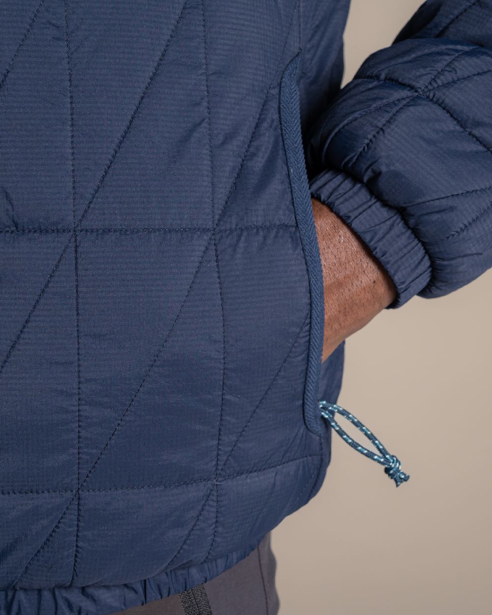 Blue Navy coloured Craghoppers Mens Stuo Jacket on beige background 