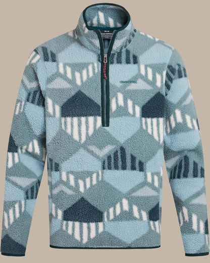 Green Ridge coloured Craghoppers Mens Tatton II Half Zip on beige background 