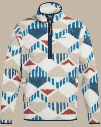 River Blue coloured Craghoppers Mens Tatton II Half Zip on beige background 