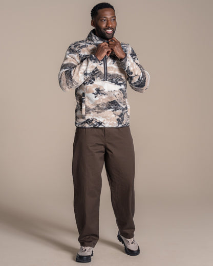 Dark Iron coloured Craghoppers Mens Tatton II Half Zip on beige background 