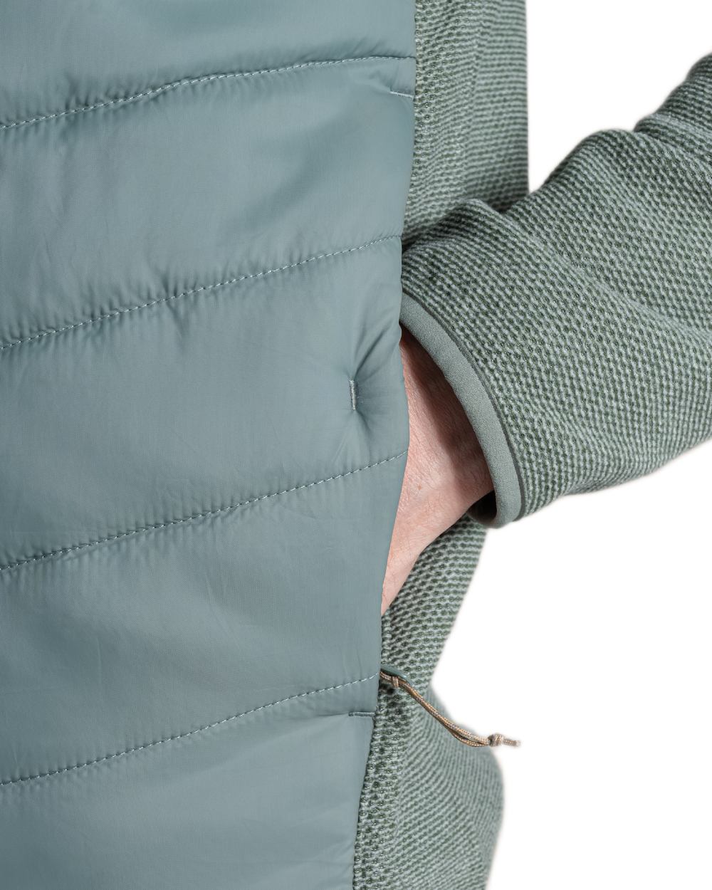 Laurel Green coloured Craghoppers Mens Vamos Hybrid Insulating Jacket  on white background 