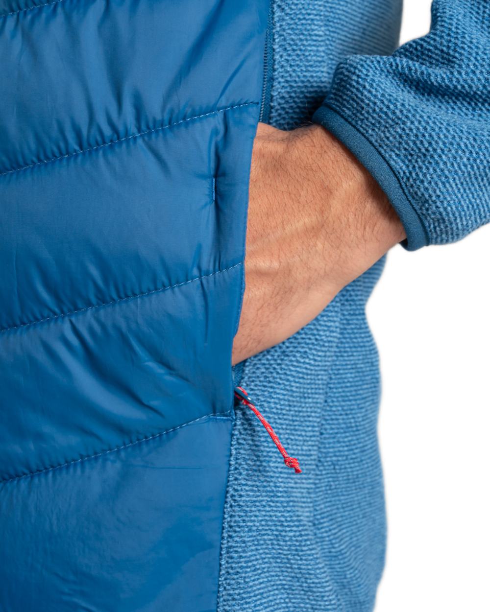 Poseidon Blue coloured Craghoppers Mens Vamos Hybrid Insulating Jacket  on white background 