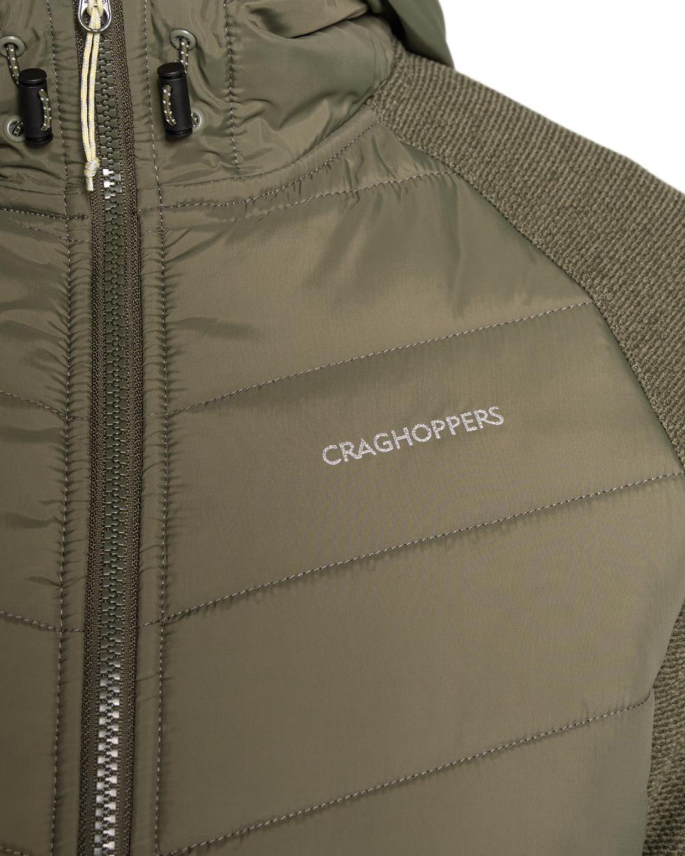 Dark Sage coloured Craghoppers Mens Vamos II Hybrid Jacket on white background 