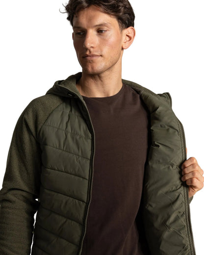 Dark Sage coloured Craghoppers Mens Vamos II Hybrid Jacket on white background 