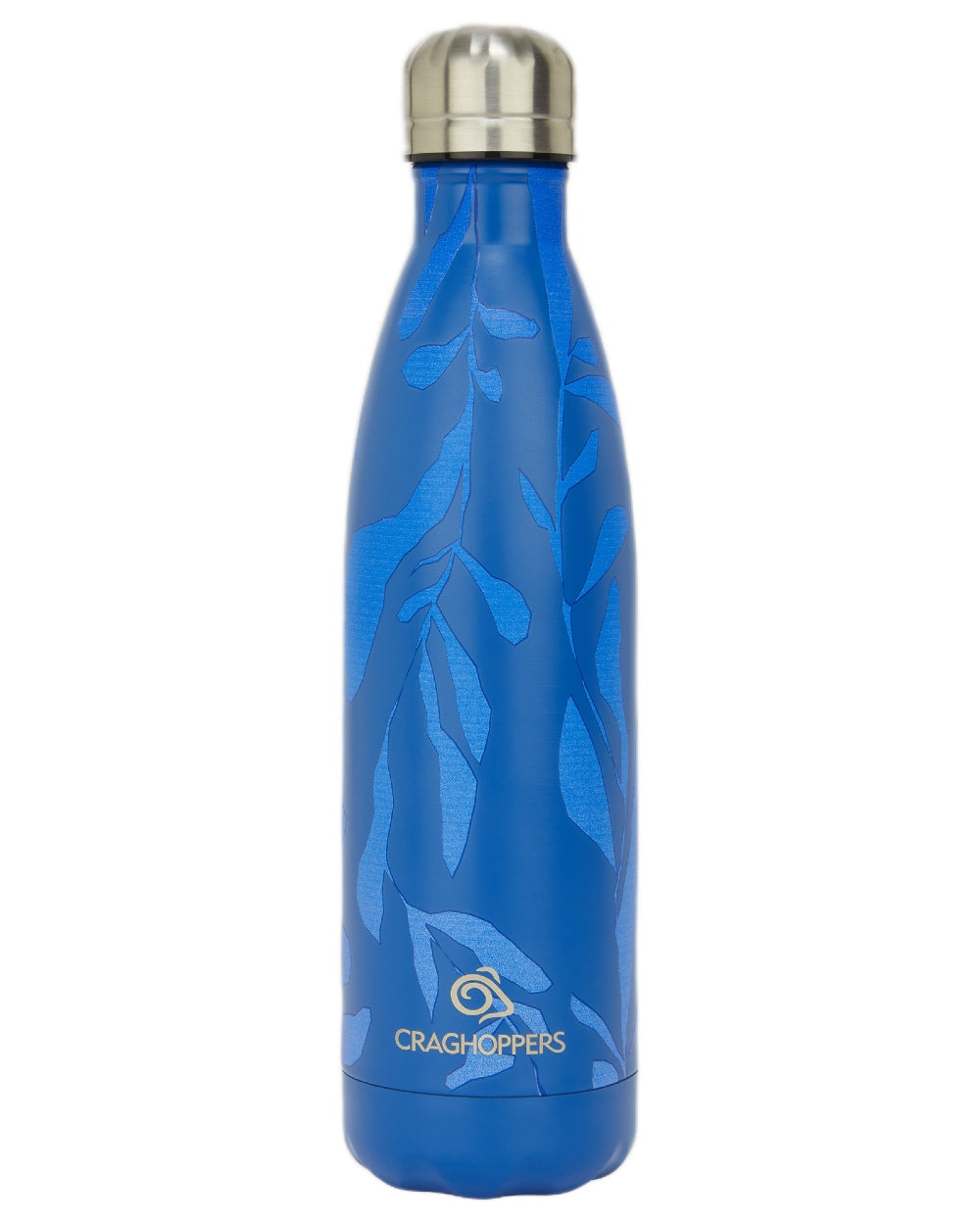 Dark Sapphire Print coloured Craghoppers National Trust Insulated Waterbottle on white background 