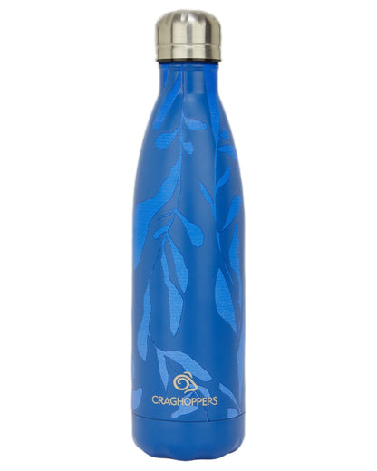 Dark Sapphire Print coloured Craghoppers National Trust Insulated Waterbottle on white background 