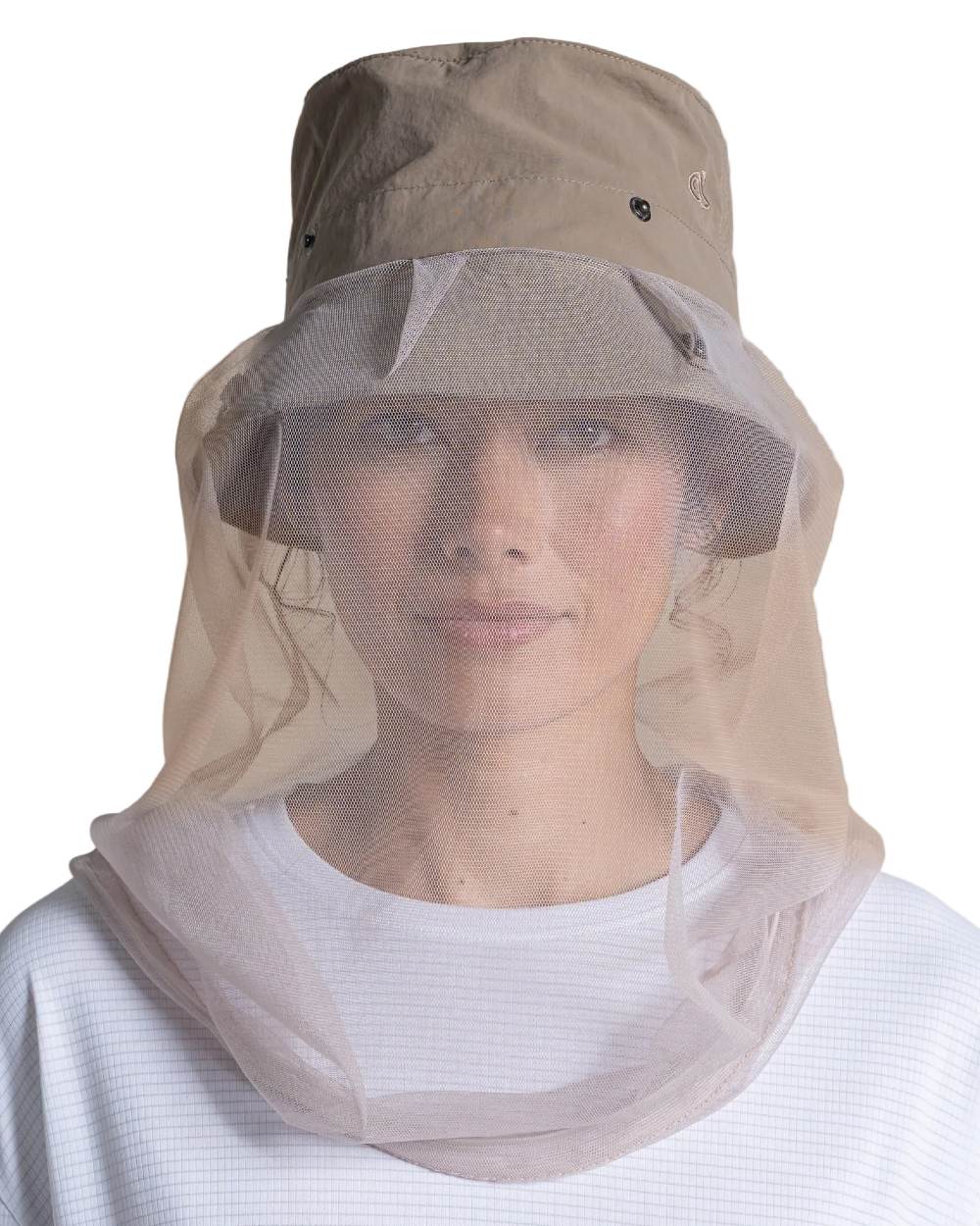Pebble coloured Craghoppers NosiLife Jungle Hat on white background 