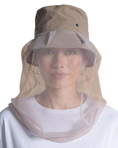 Pebble coloured Craghoppers NosiLife Jungle Hat on white background 