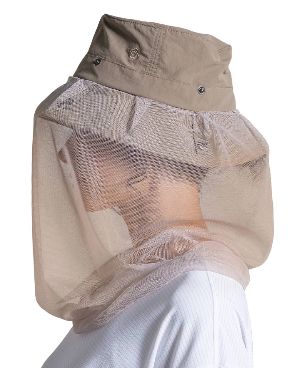 Pebble coloured Craghoppers NosiLife Jungle Hat on white background 