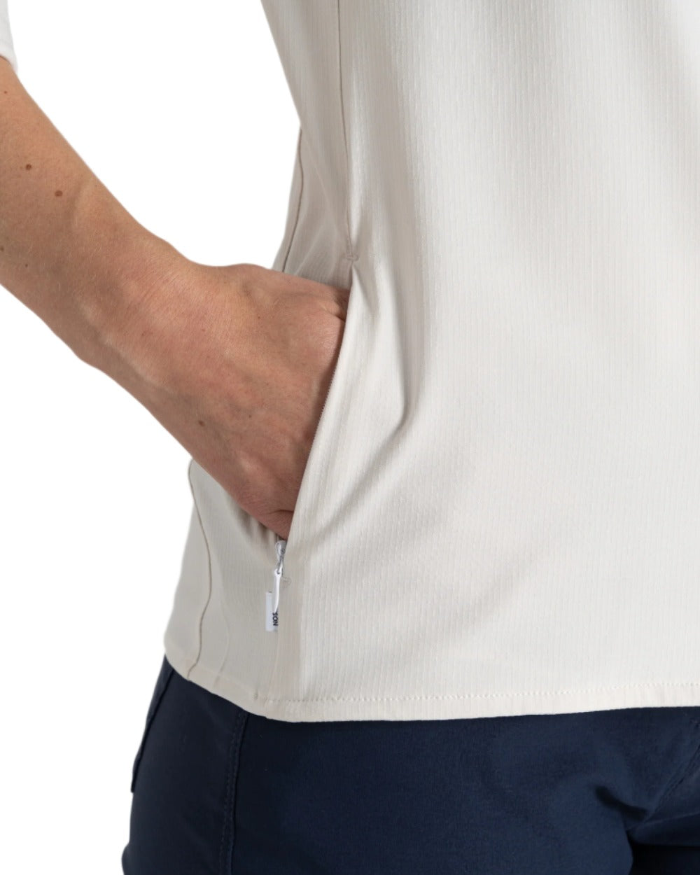 Sea Salt coloured Craghoppers NosiLife Pro Ladies Long Sleeve Shirt on white background 