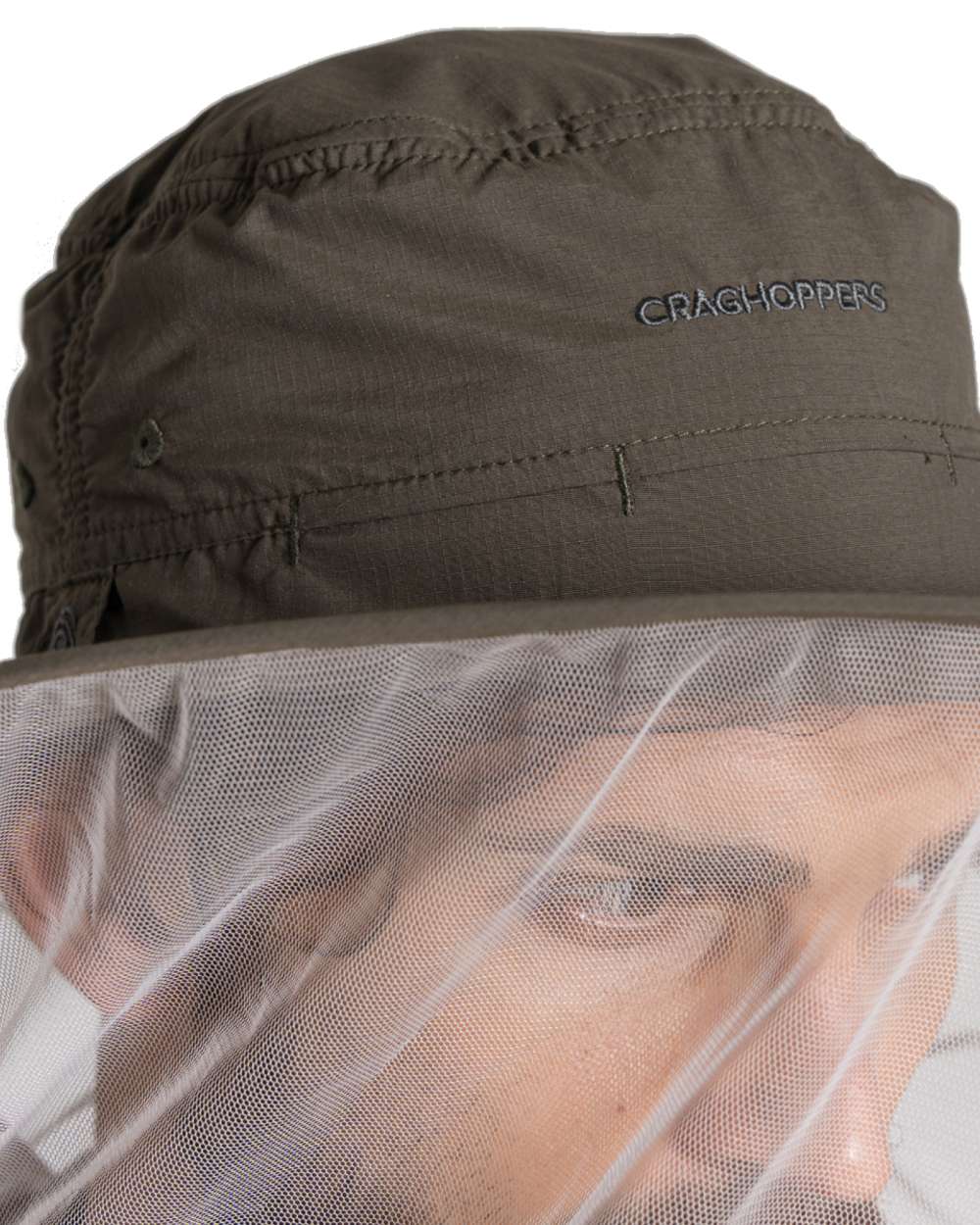 Woodland Green coloured Craghoppers NosiLife Ultimate Hat II on white background 