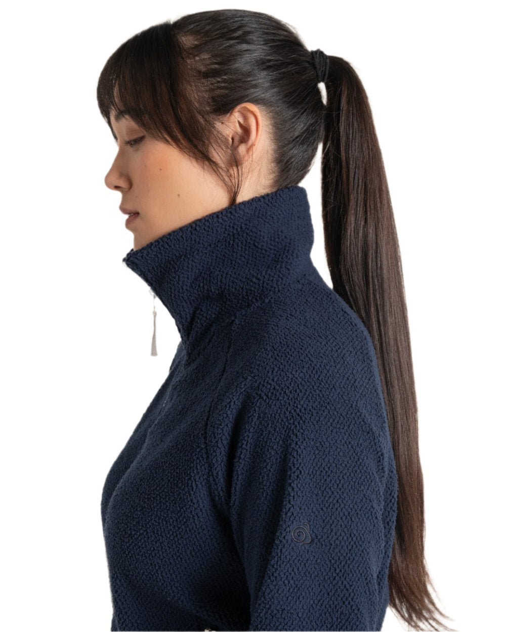 Blue Navy coloured Craghoppers Ryan Womens Raya Full Zip Fleece on white background 