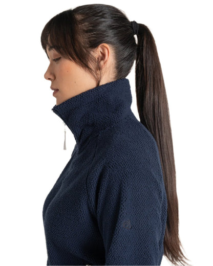 Blue Navy coloured Craghoppers Ryan Womens Raya Full Zip Fleece on white background 