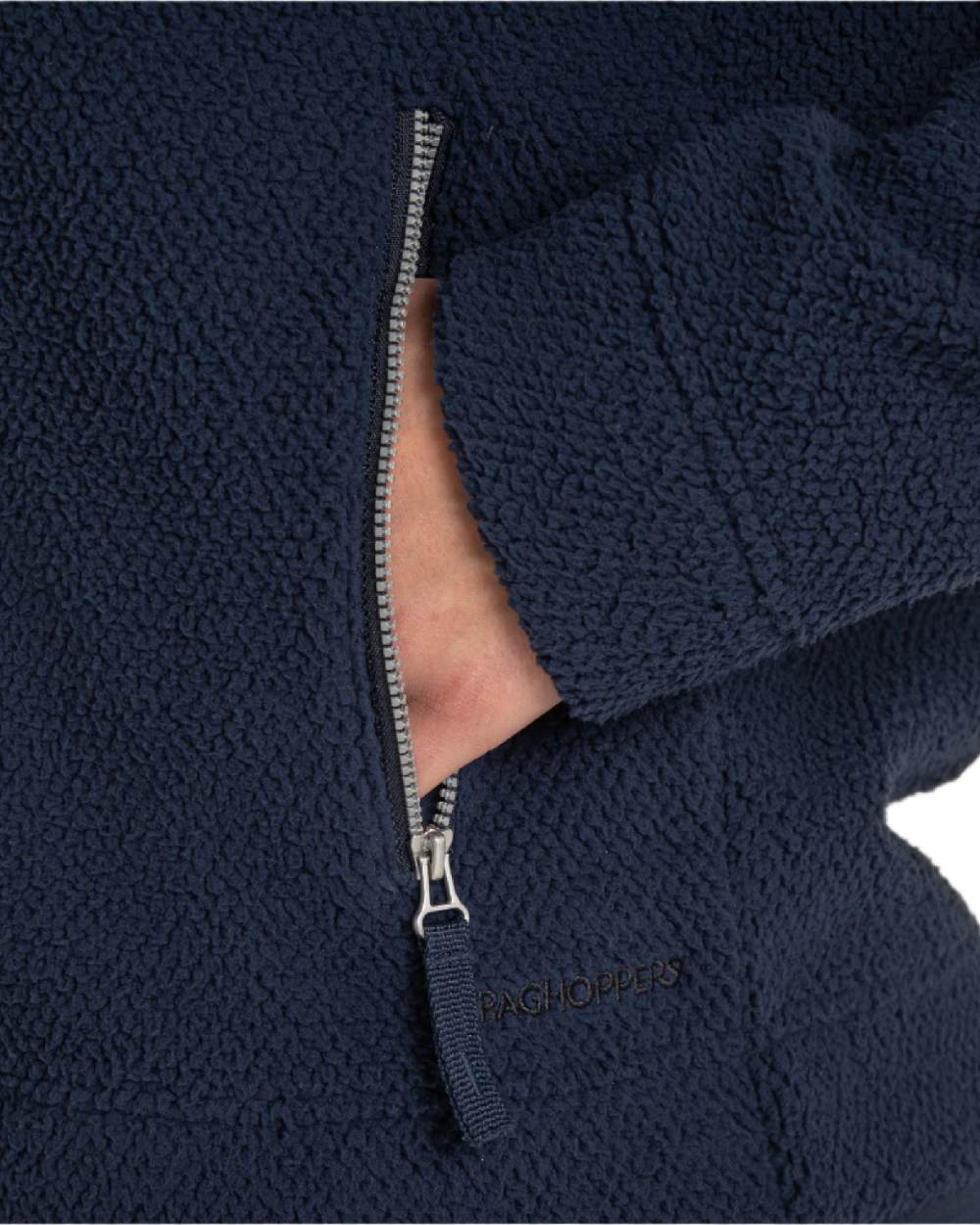 Blue Navy coloured Craghoppers Ryan Womens Raya Full Zip Fleece on white background 