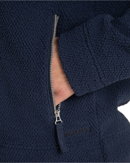 Blue Navy coloured Craghoppers Ryan Womens Raya Full Zip Fleece on white background 