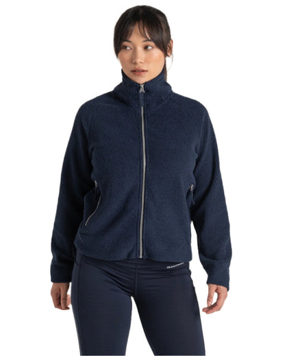 Blue Navy coloured Craghoppers Ryan Womens Raya Full Zip Fleece on white background 