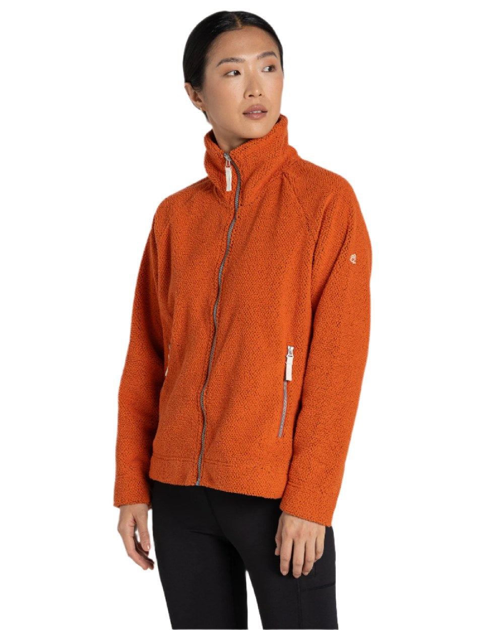 Spice coloured Craghoppers Ryan Womens Raya Full Zip Fleece on white background 