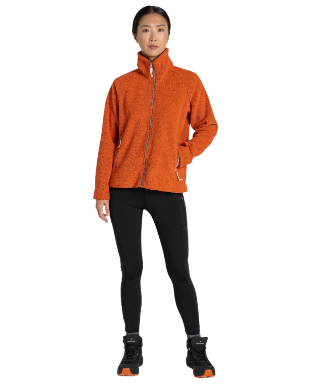 Spice coloured Craghoppers Ryan Womens Raya Full Zip Fleece on white background 