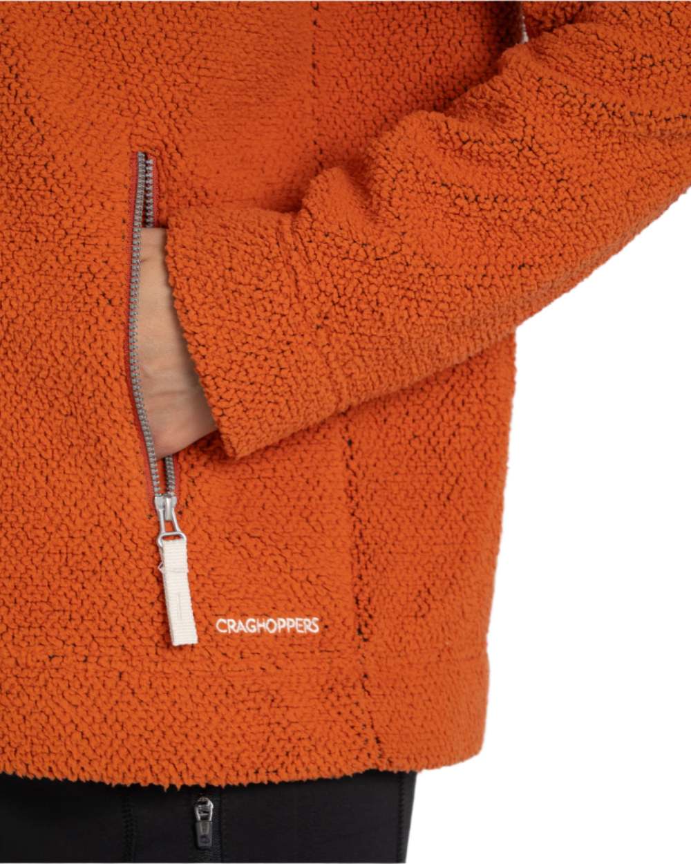 Spice coloured Craghoppers Ryan Womens Raya Full Zip Fleece on white background 