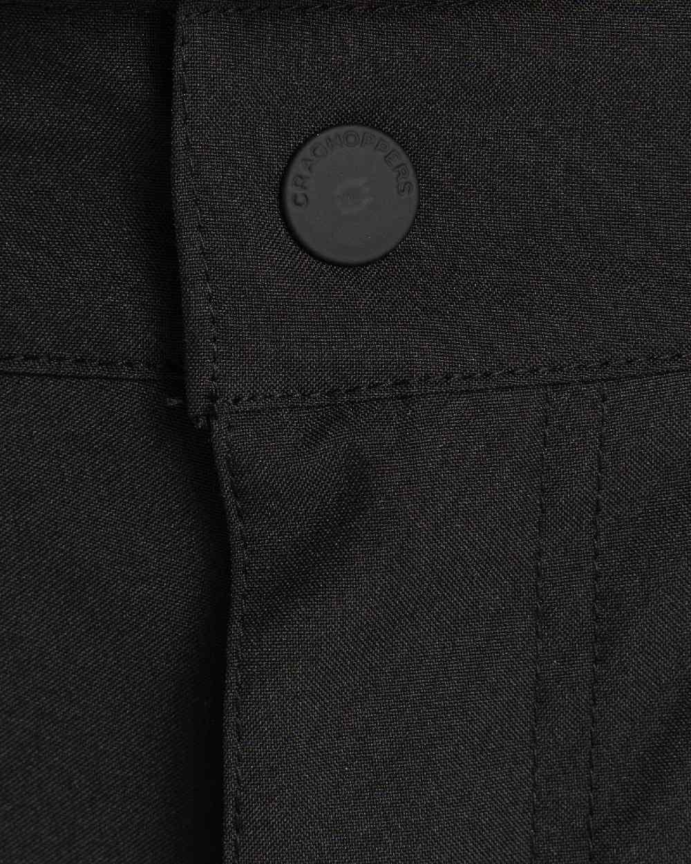 Black coloured Craghoppers Steall II Thermo Waterproof Trousers on white background 