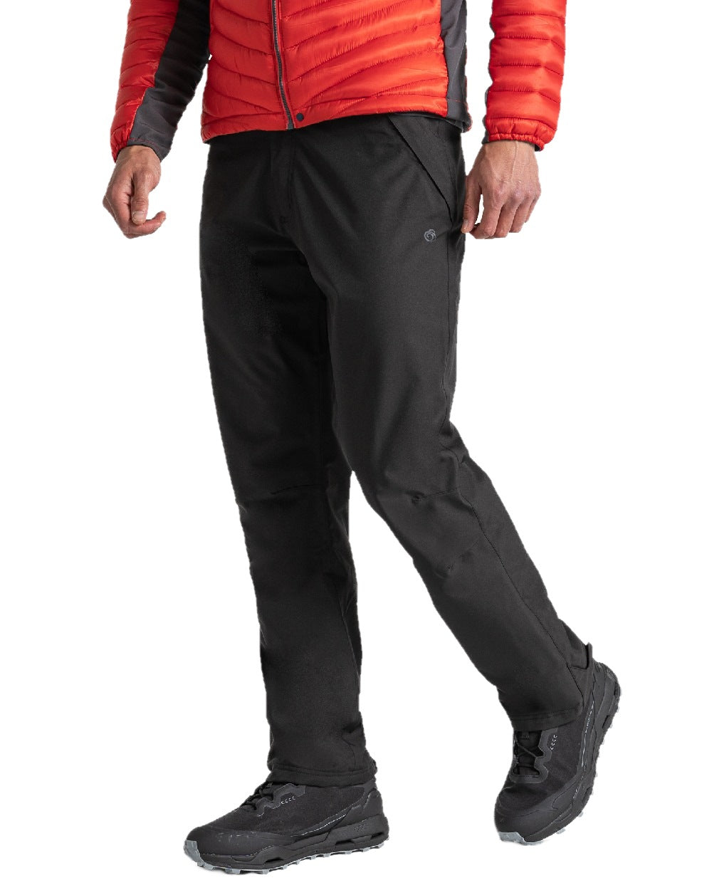 Black coloured Craghoppers Steall II Thermo Waterproof Trousers on white background 