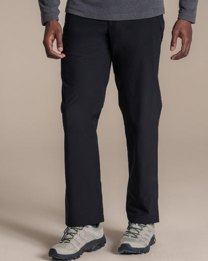 Black coloured Craghoppers Stefan Pro Waterproof Trouser on beige background 