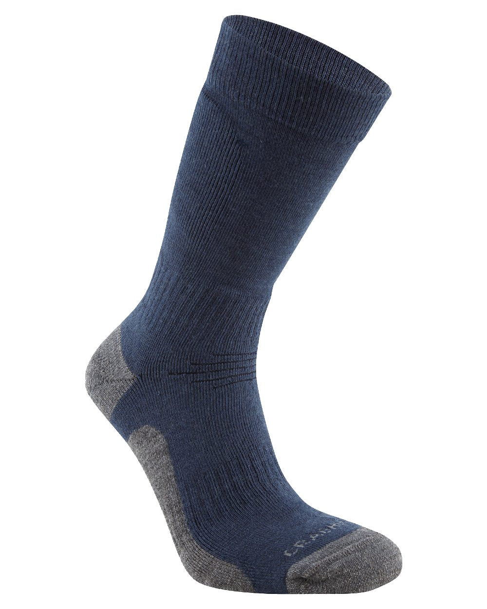 Blue Navy coloured Craghoppers Trek Sock on white background 