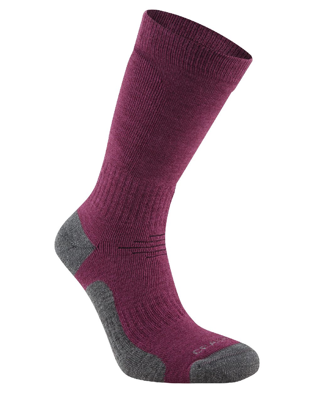 Wildberry coloured Craghoppers Trek Sock on white background 