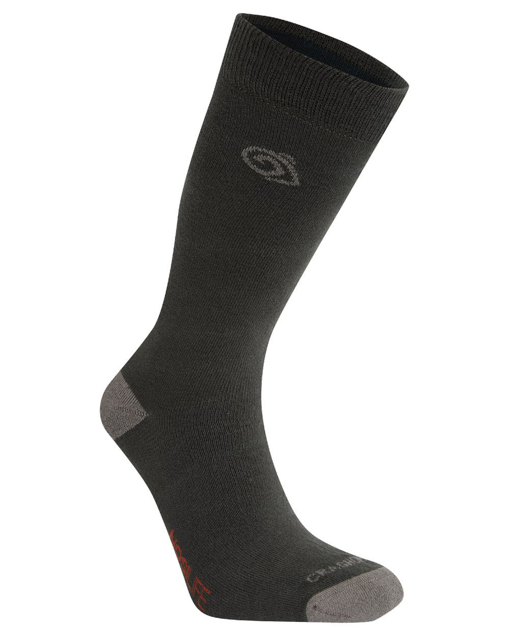 Black Pepper Mid Grey coloured Craghoppers Unisex Insect Repellent Single Pack Socks on white background 