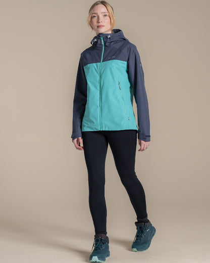 Glazed Aqua Anthracite coloured Craghoppers Vanth Jacket on beige background 