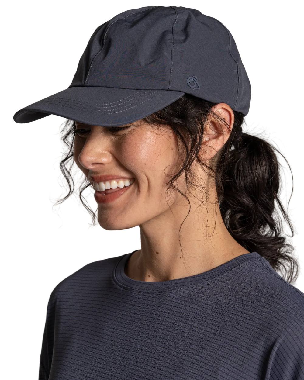 Anthracite coloured Craghoppers Waterproof Cap on white background 
