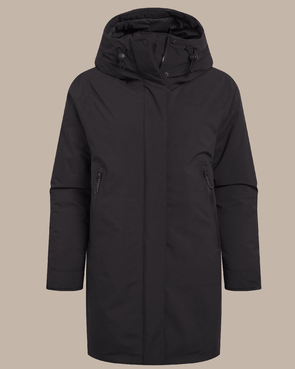 Black coloured Craghoppers Women Helena Jacket on beige background 