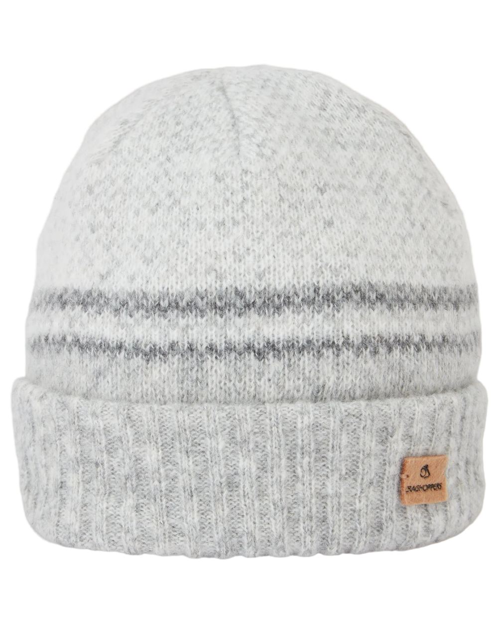 Cloud Grey coloured Craghoppers Womens Adalia Beanie on white background 