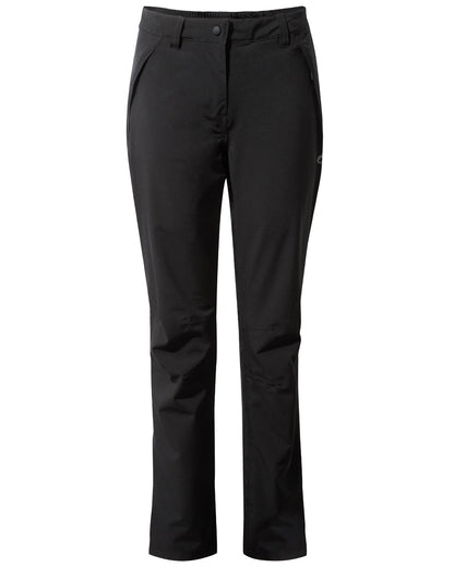 Black coloured Craghoppers Womens Airedale II Waterproof Trousers on white background 